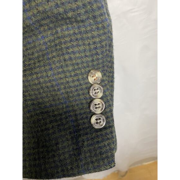 Brooks Brothers Sport Coat Men’s‎ 44L Camelhair Green Houndstooth USA Vintage - Picture 6 of 7